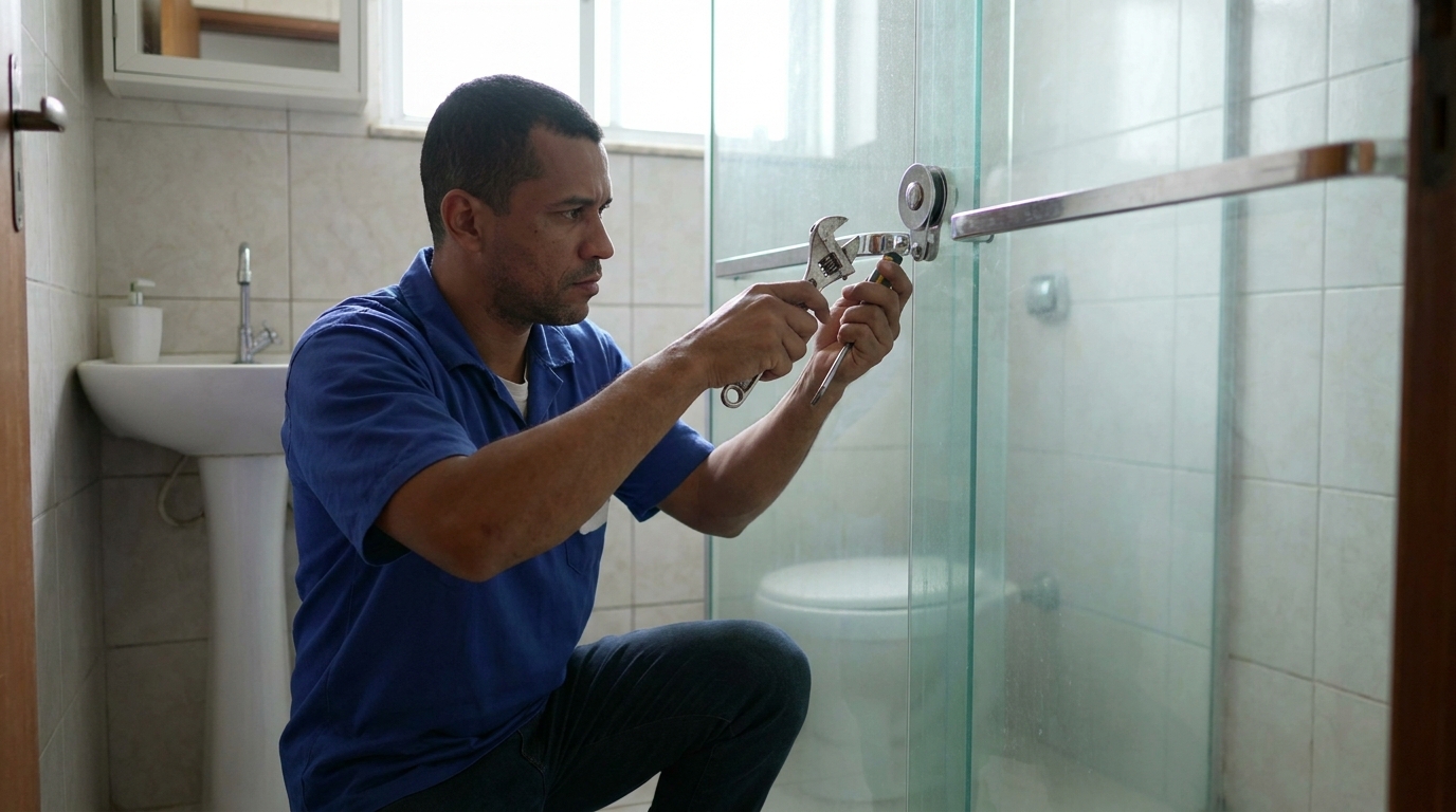 Manutenção e reparo de box de vidro perto de mim em Uberaba‑MG